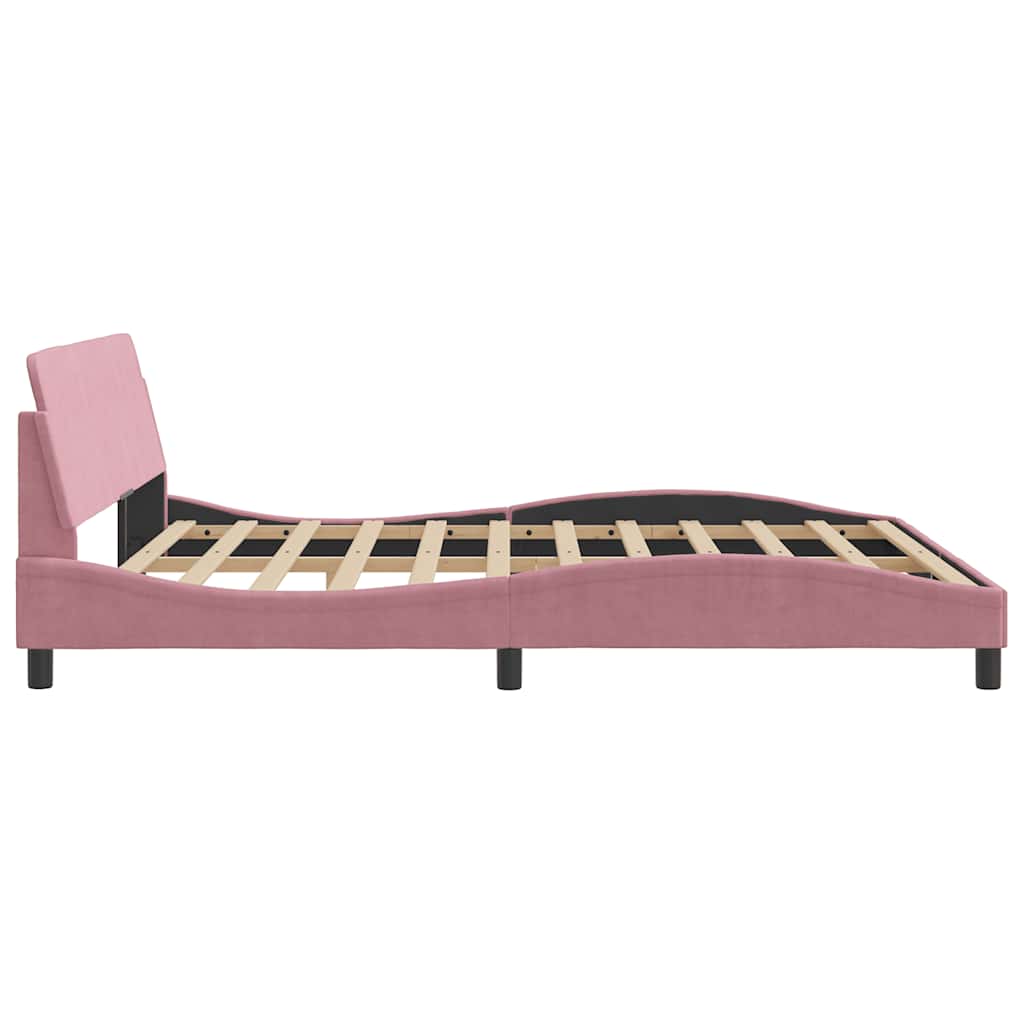 sengeramme med sengegavl Dover Pink 180x200 cm Fløjl