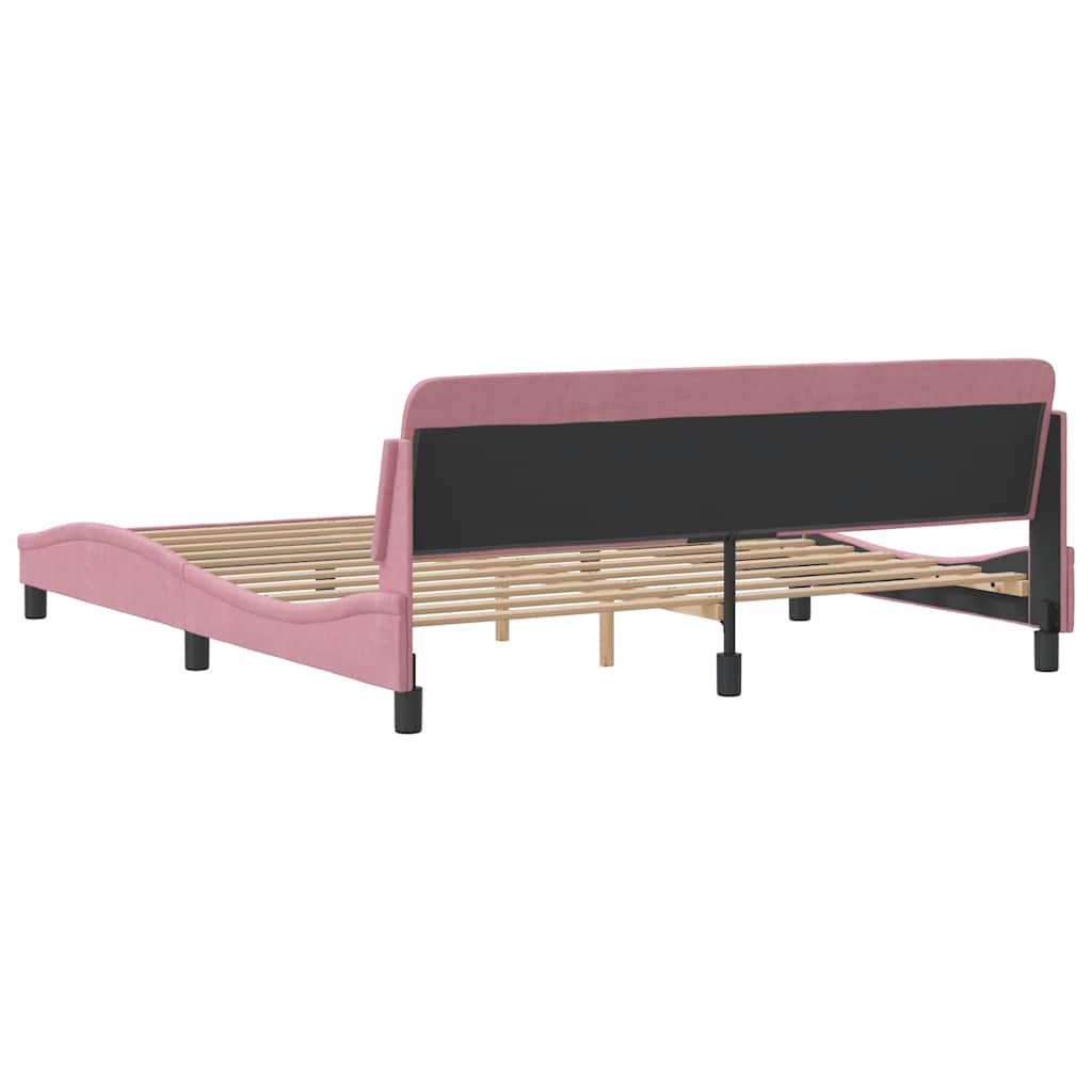 sengeramme med sengegavl Dover Pink 180x200 cm Fløjl