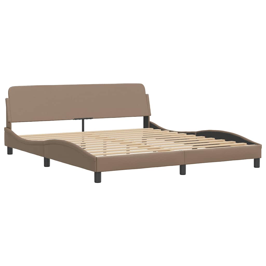 sengeramme Dover 180x200 cm kunstlæder cappuccinofarvet