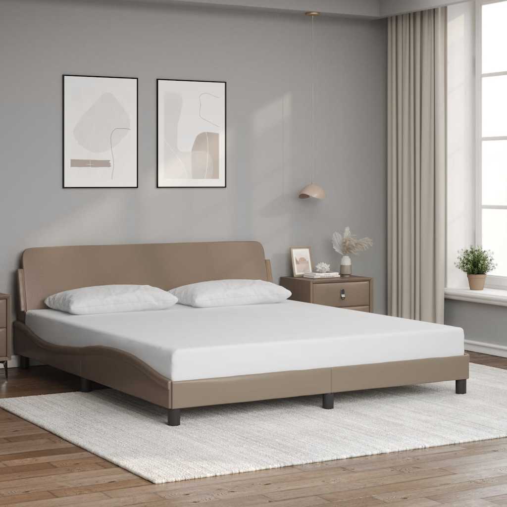sengeramme Dover 180x200 cm kunstlæder cappuccinofarvet