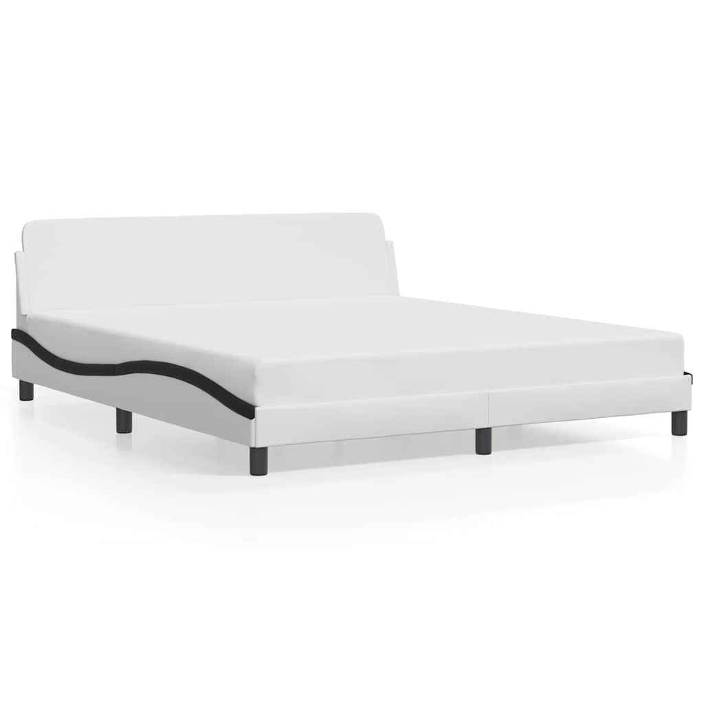 sengeramme Dover 180x200 cm kunstlæder hvid og sort