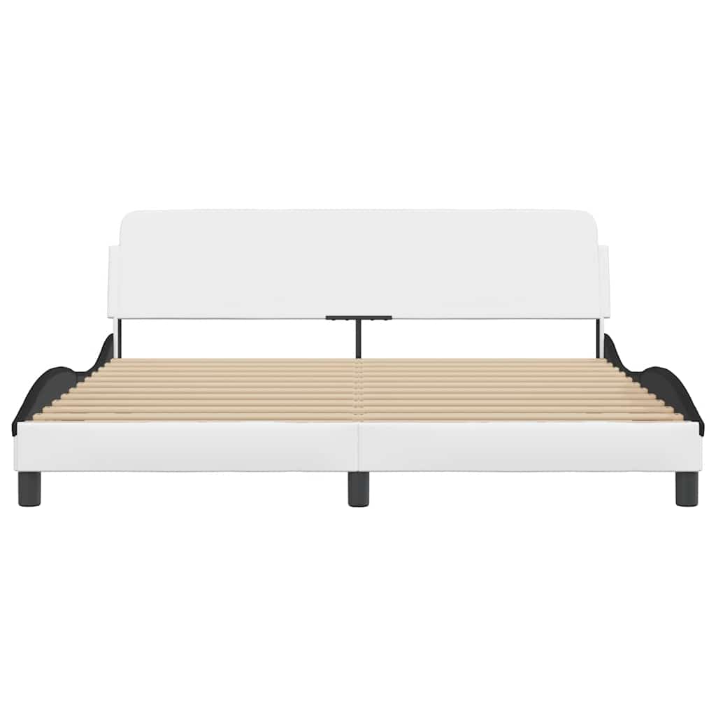 sengeramme Dover 180x200 cm kunstlæder hvid og sort