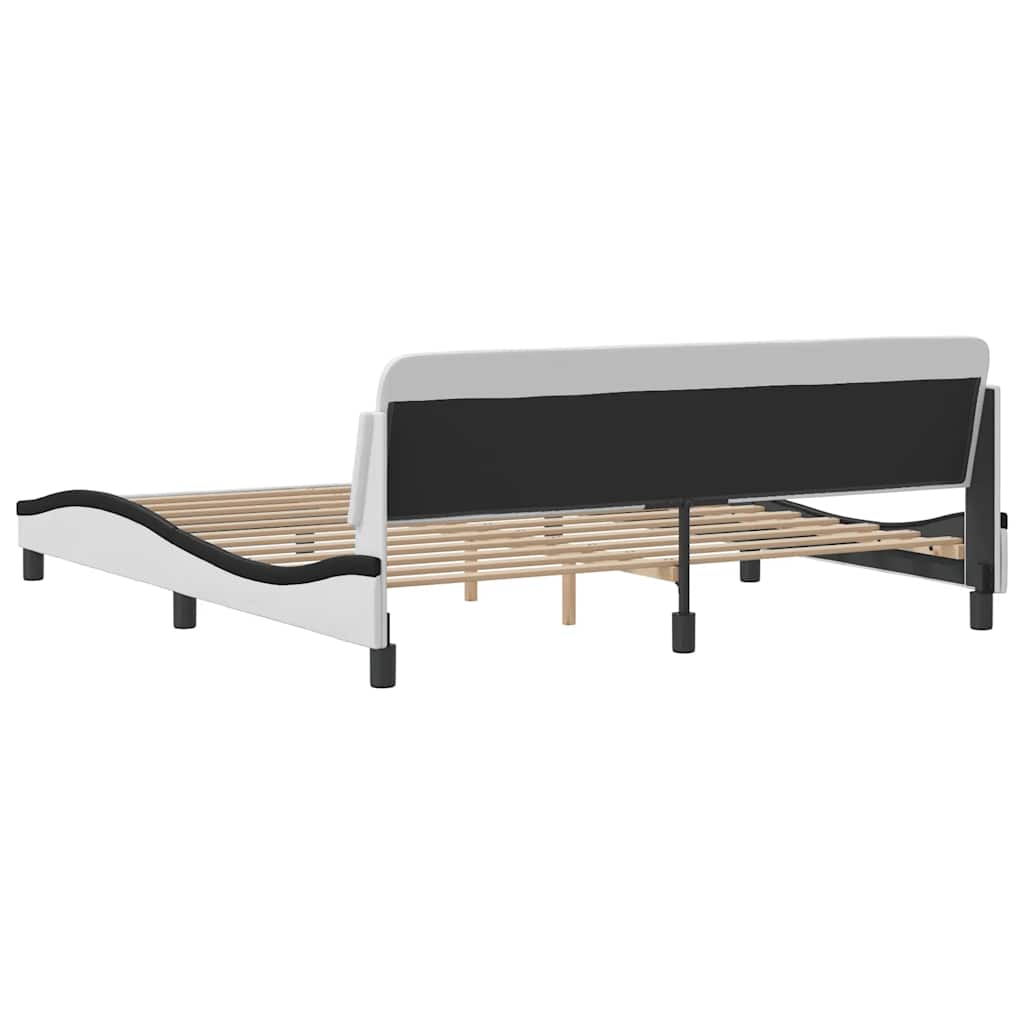 sengeramme Dover 180x200 cm kunstlæder hvid og sort