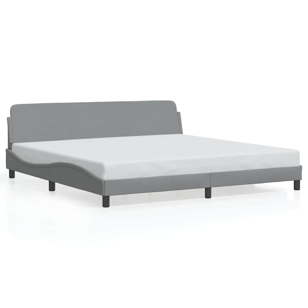 sengeramme Dover 200x200 cm stof lysegrå