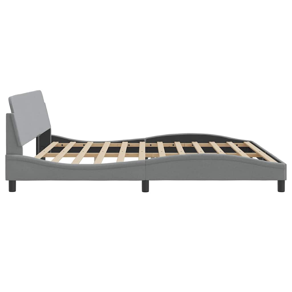 sengeramme Dover 200x200 cm stof lysegrå
