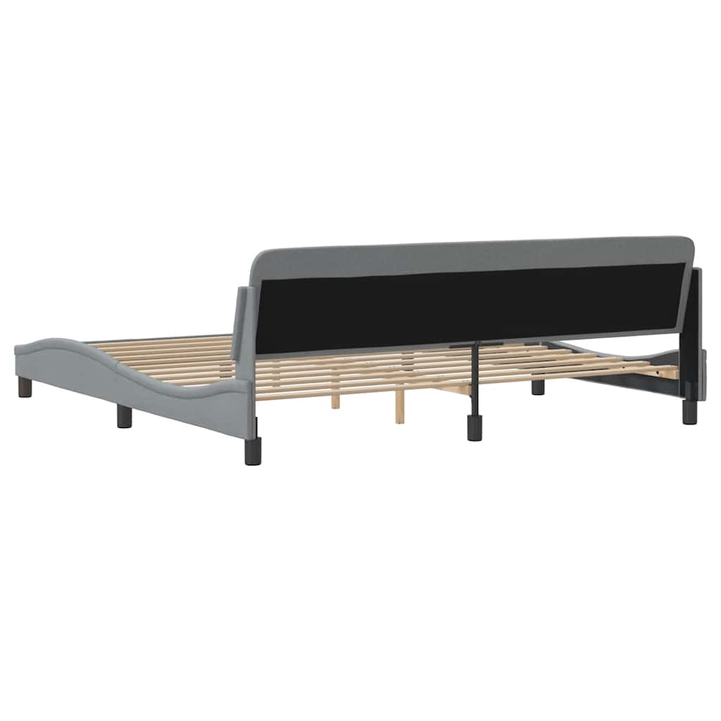 sengeramme Dover 200x200 cm stof lysegrå