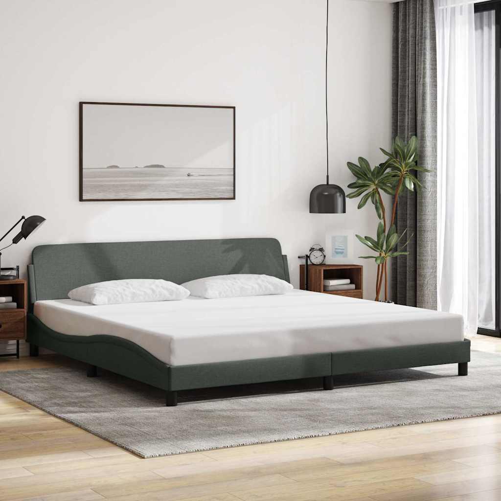 sengeramme Dover 200x200 cm stof mørkegrå