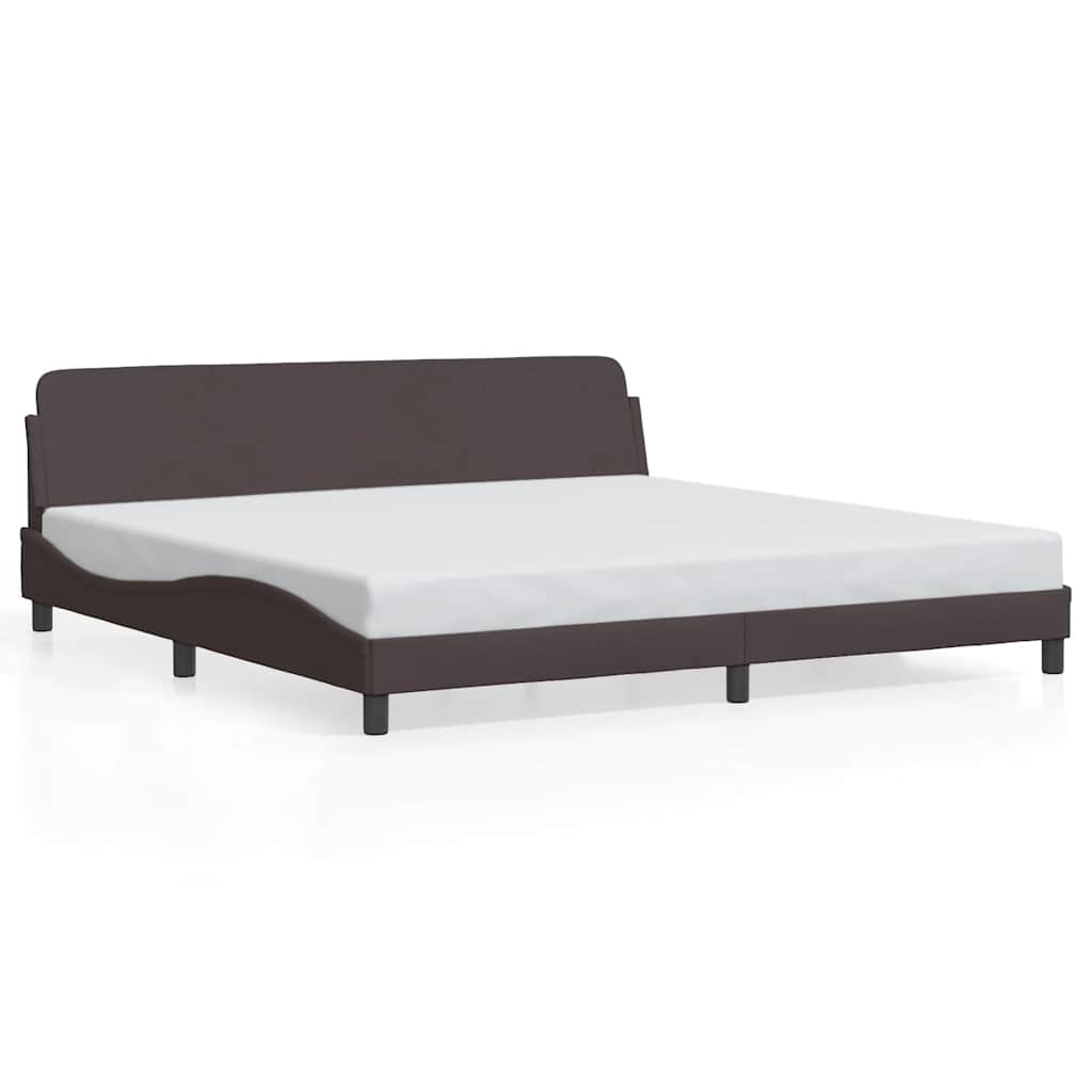 sengeramme Dover 200x200 cm stof mørkebrun