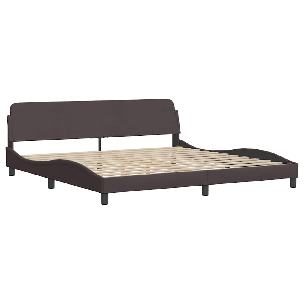 sengeramme Dover 200x200 cm stof mørkebrun