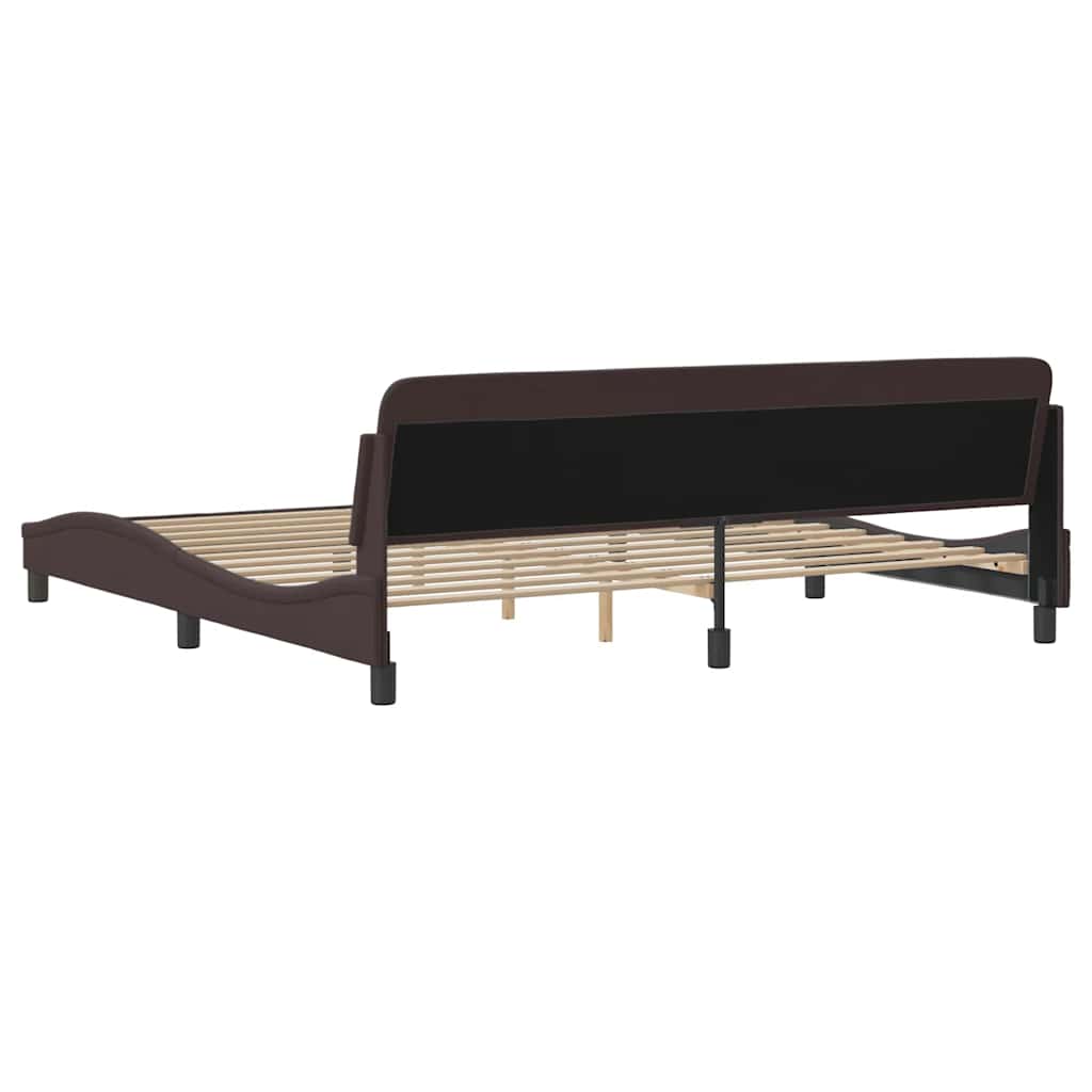 sengeramme Dover 200x200 cm stof mørkebrun