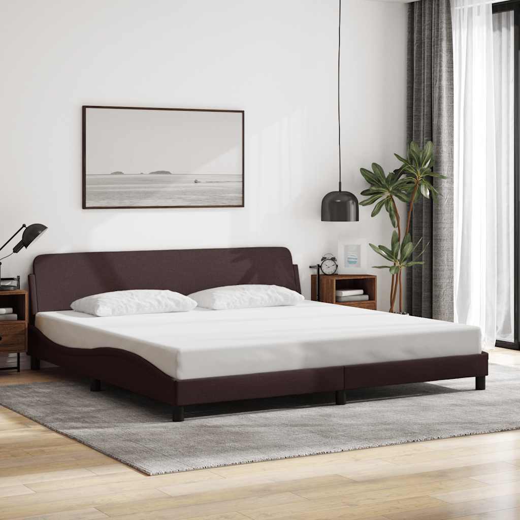 sengeramme Dover 200x200 cm stof mørkebrun