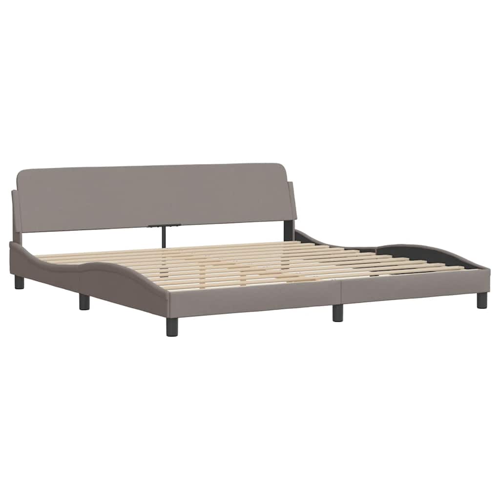 sengeramme Dover 200x200 cm stof gråbrun