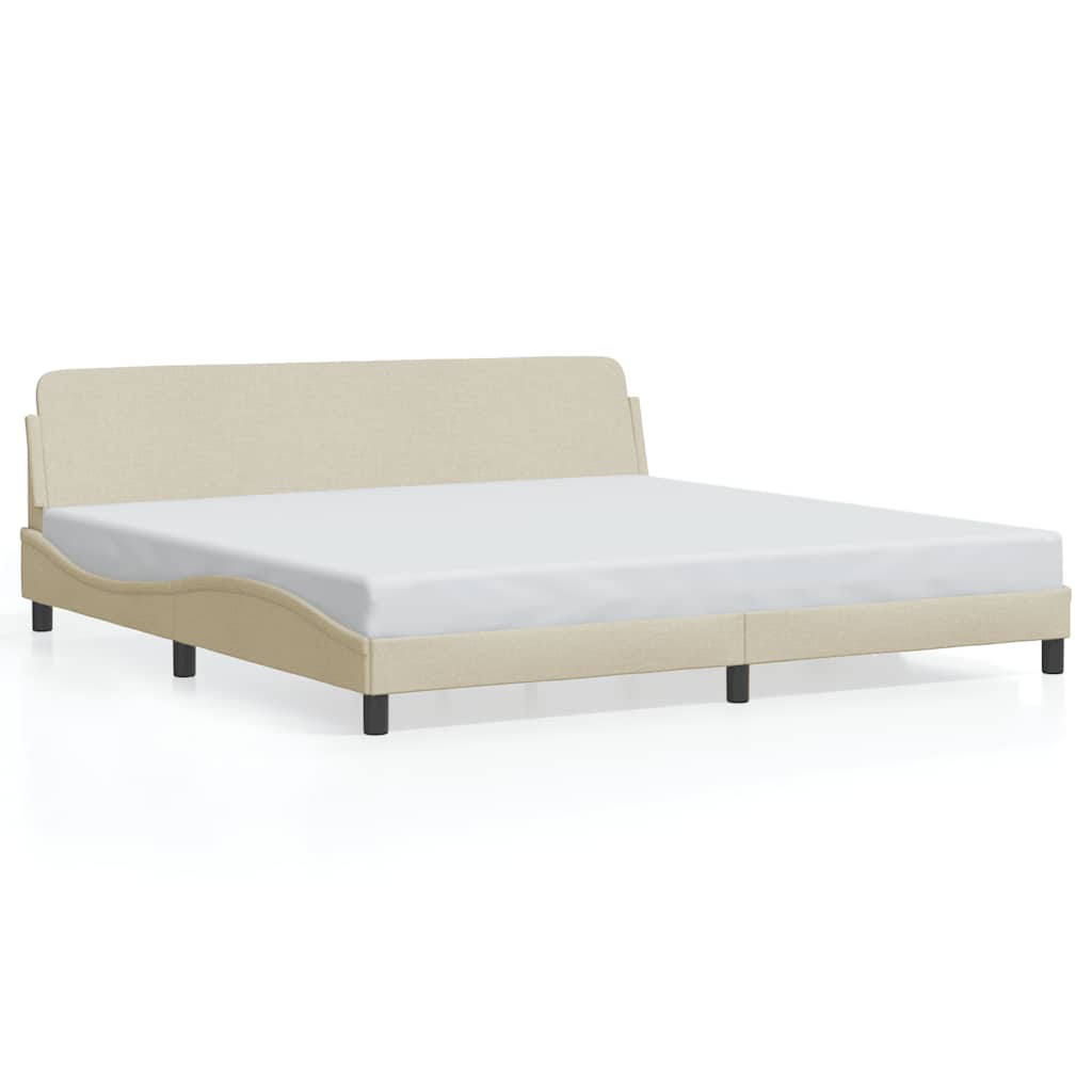 sengeramme Dover 200x200 cm stof cremefarvet