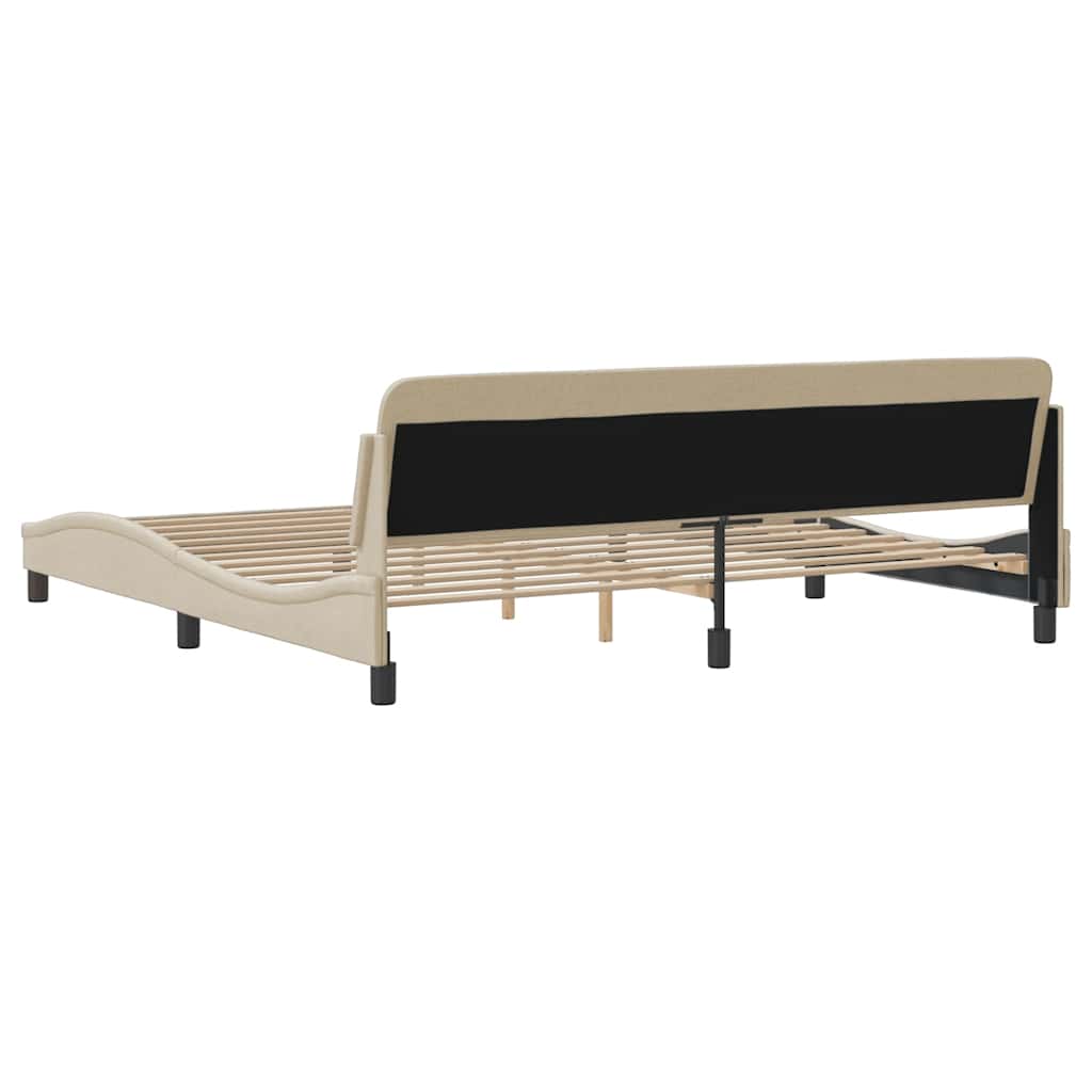 sengeramme Dover 200x200 cm stof cremefarvet