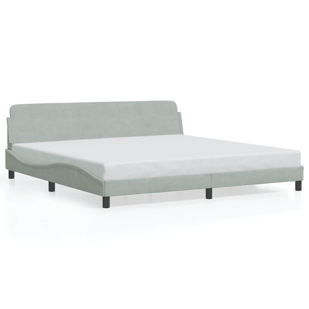sengeramme Dover Lysegrå 200x200 cm Fløjl