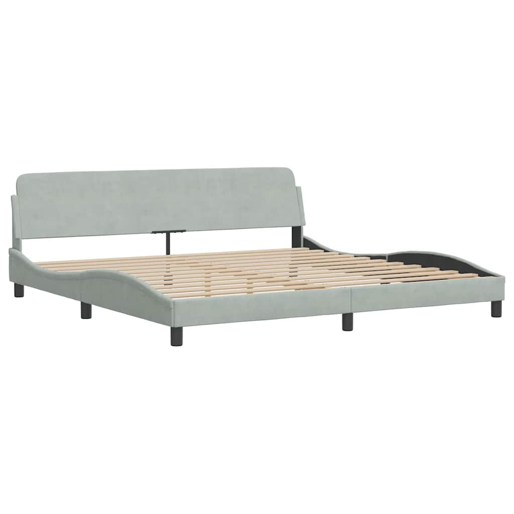 sengeramme Dover Lysegrå 200x200 cm Fløjl