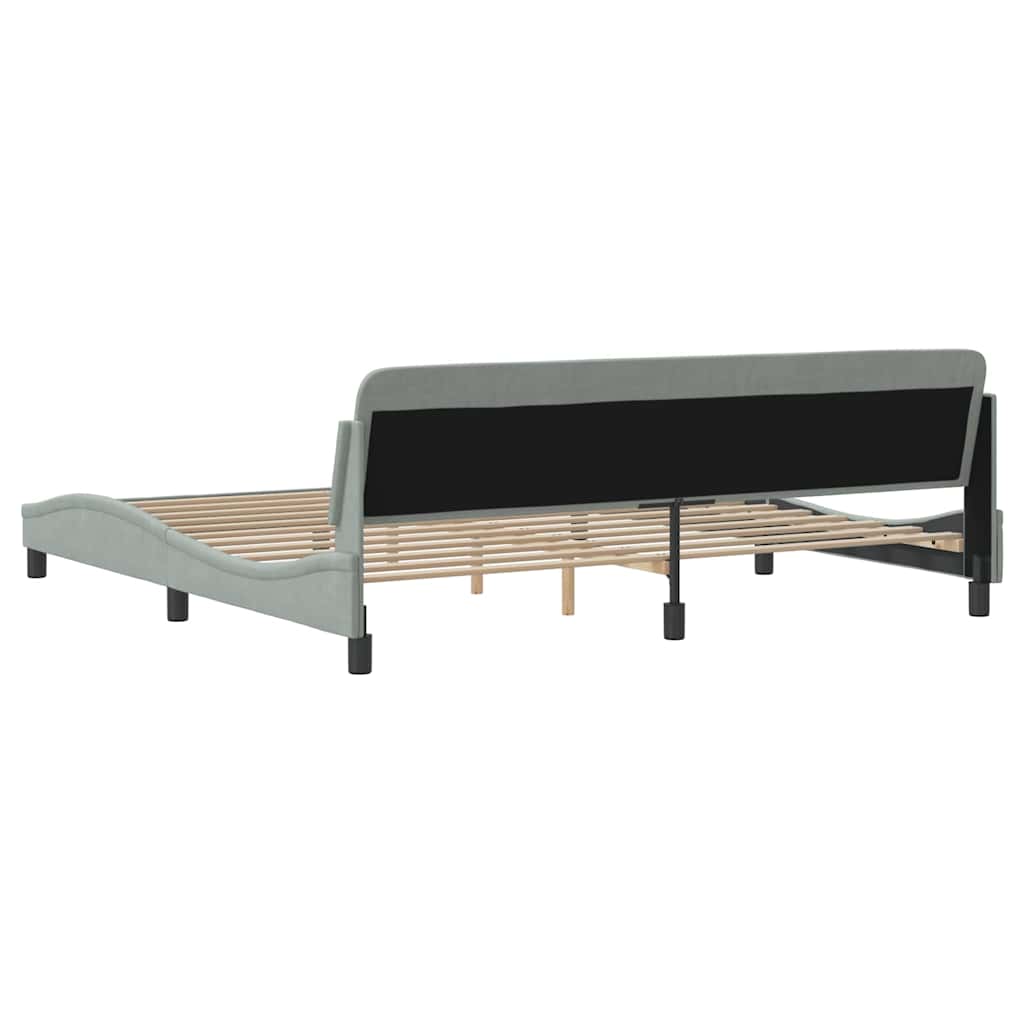 sengeramme Dover Lysegrå 200x200 cm Fløjl