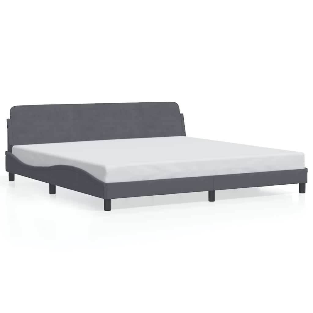 sengeramme Dover Mørkegrå 200x200 cm Fløjl