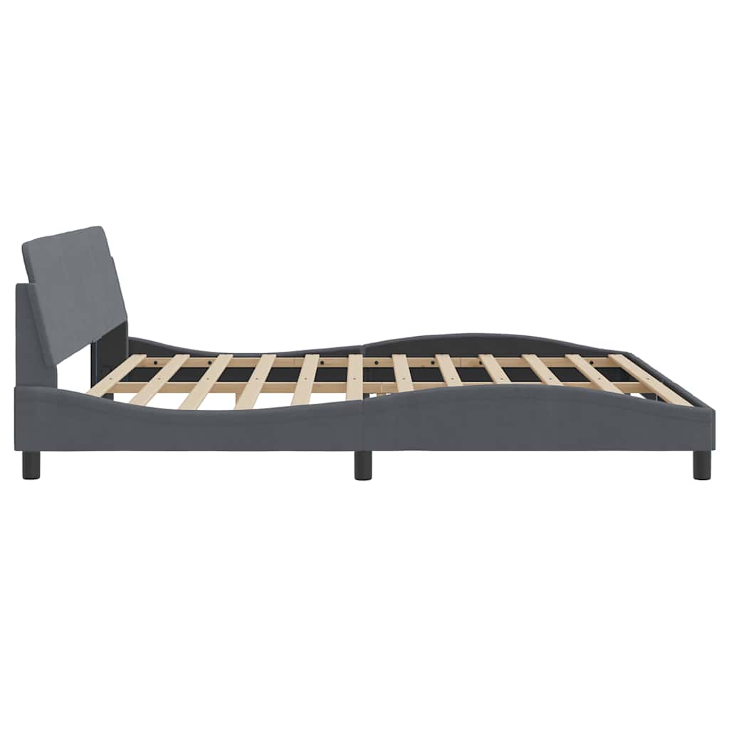 sengeramme Dover Mørkegrå 200x200 cm Fløjl