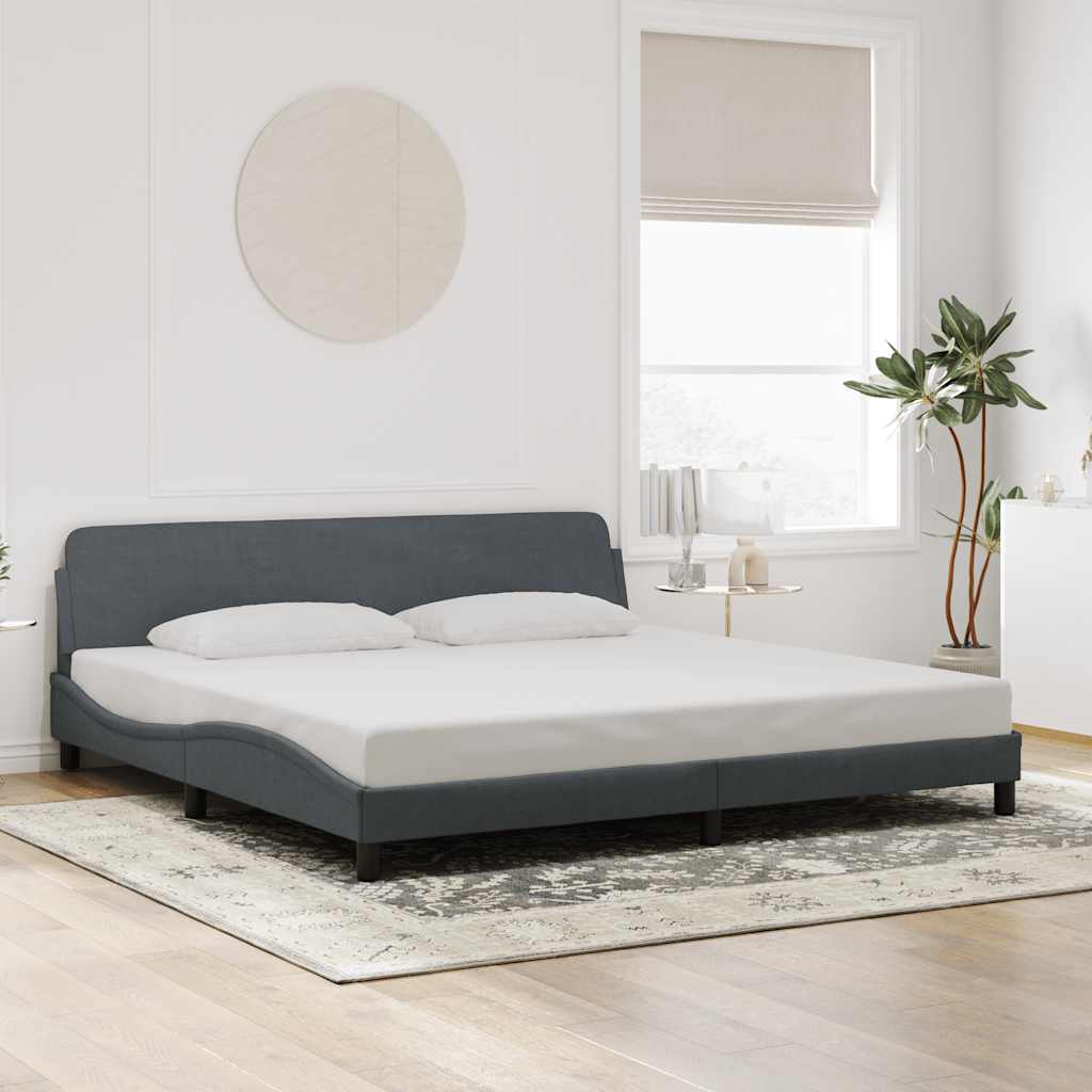 sengeramme Dover Mørkegrå 200x200 cm Fløjl