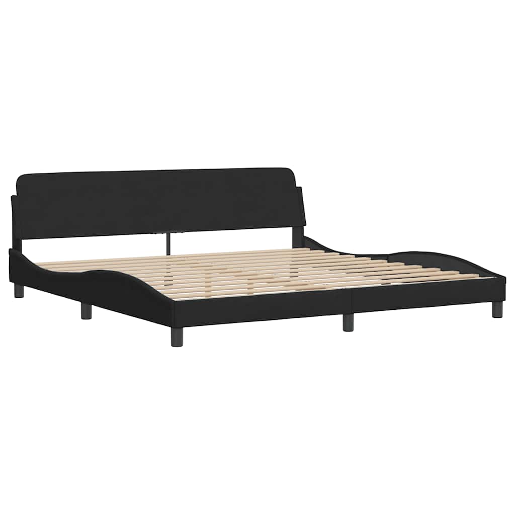 sengeramme Dover Sort 200x200 cm Fløjl
