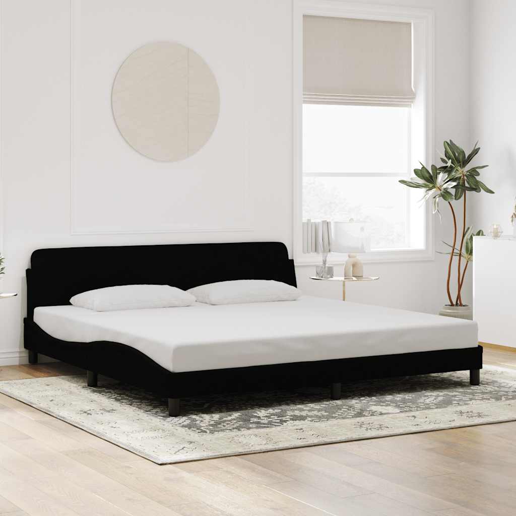 sengeramme Dover Sort 200x200 cm Fløjl