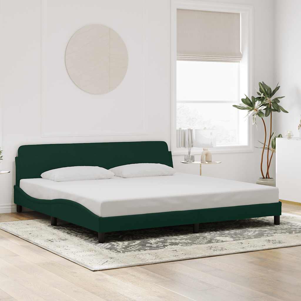 sengeramme Dover Mørkegrøn 200x200 cm Fløjl
