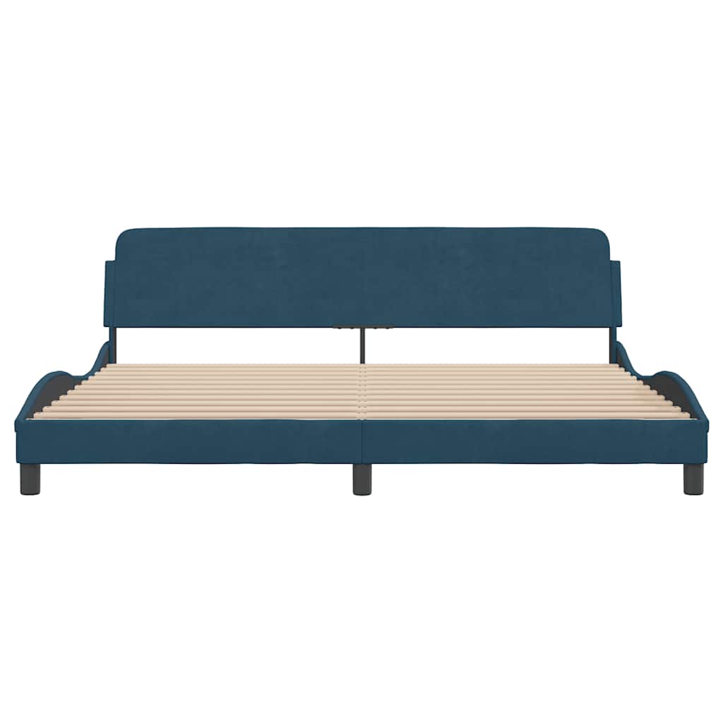 sengeramme Dover 200x200 cm velour blå