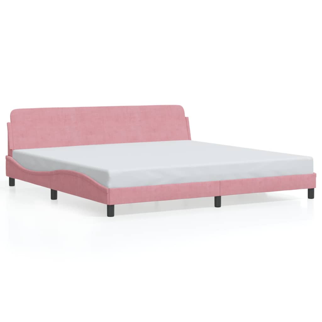 sengeramme Dover 200x200 cm fløjl pink