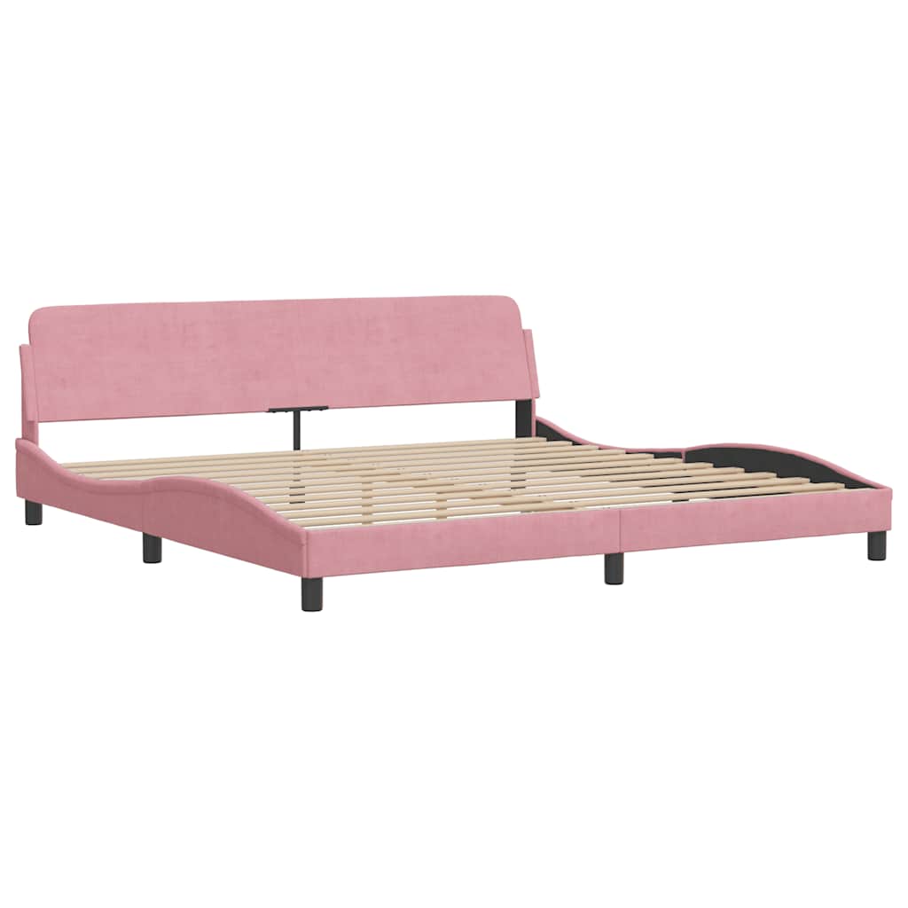 sengeramme Dover 200x200 cm fløjl pink