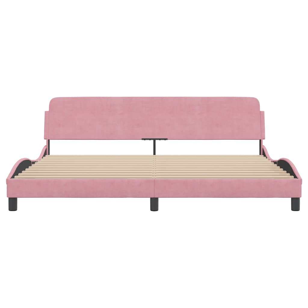 sengeramme Dover 200x200 cm fløjl pink