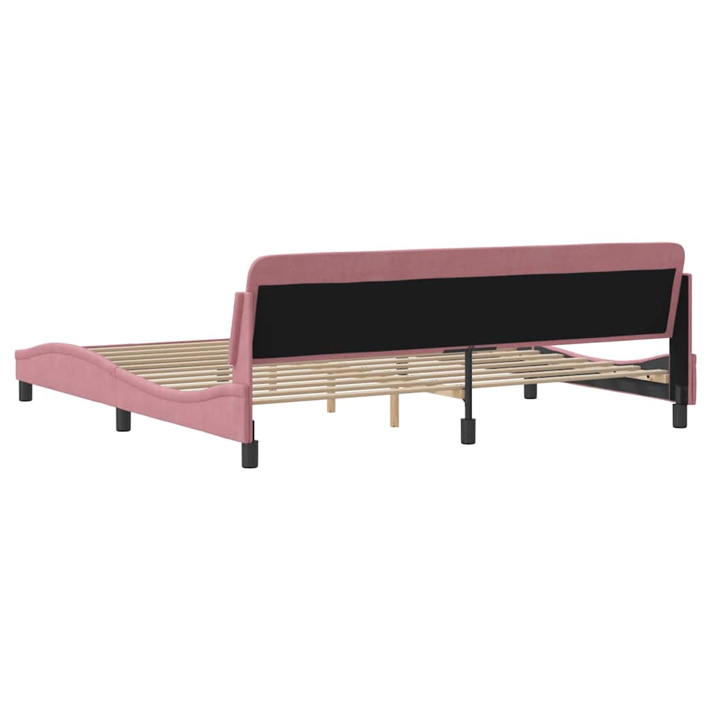 sengeramme Dover 200x200 cm fløjl pink