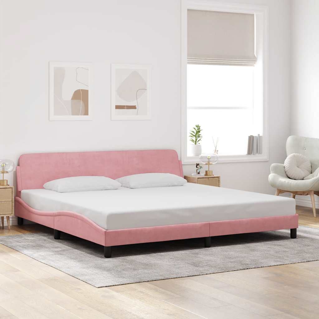 sengeramme Dover 200x200 cm fløjl pink