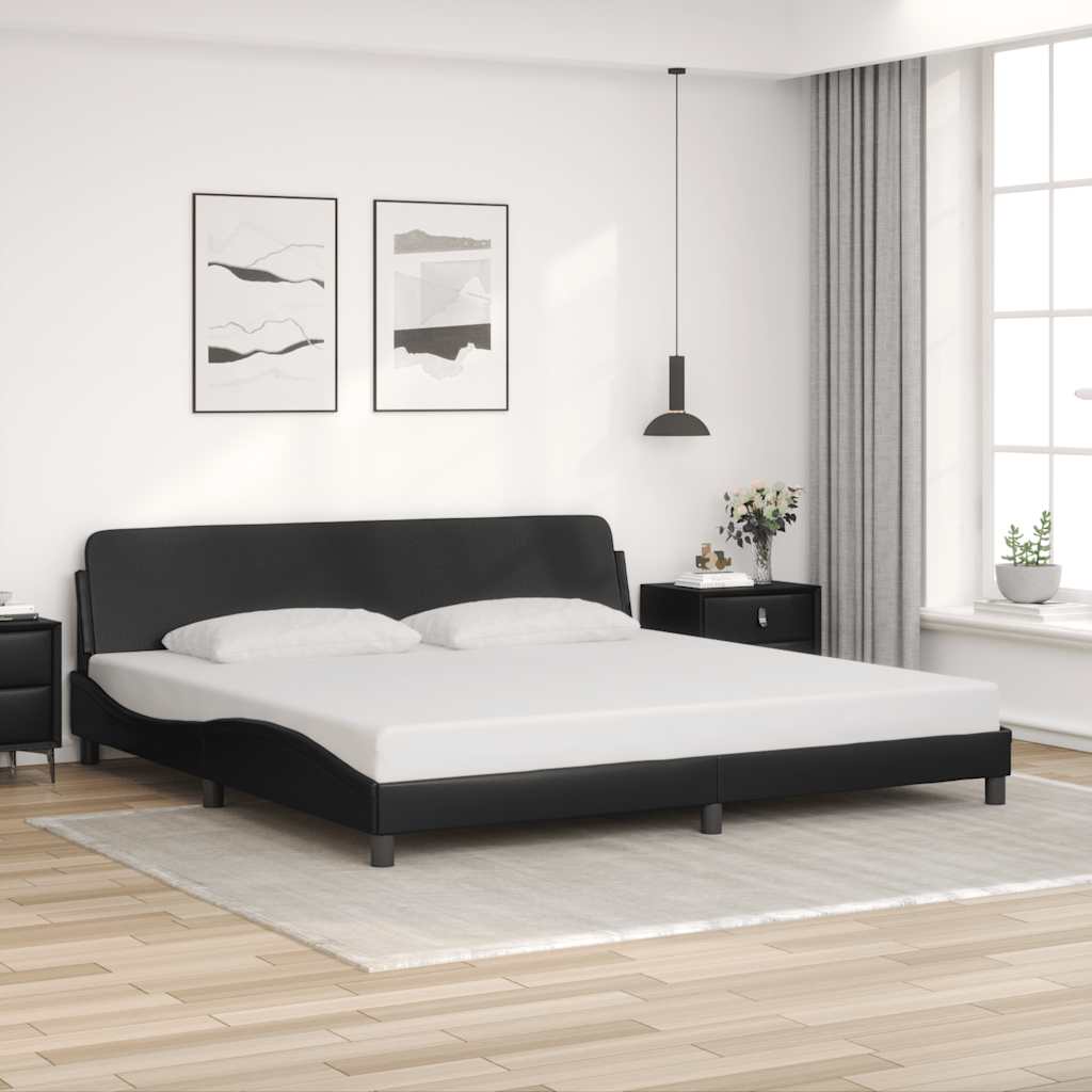 sengeramme Dover 200x200 cm kunstlæder sort