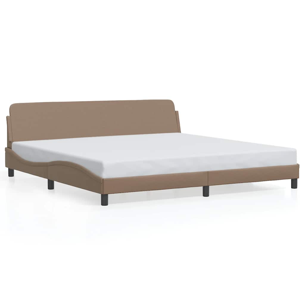 sengeramme Dover 200x200 cm kunstlæder cappuccinofarvet