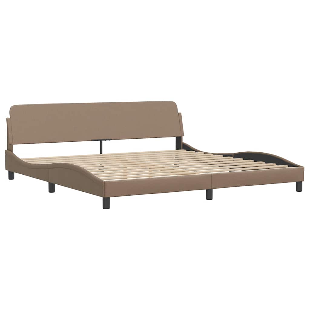sengeramme Dover 200x200 cm kunstlæder cappuccinofarvet