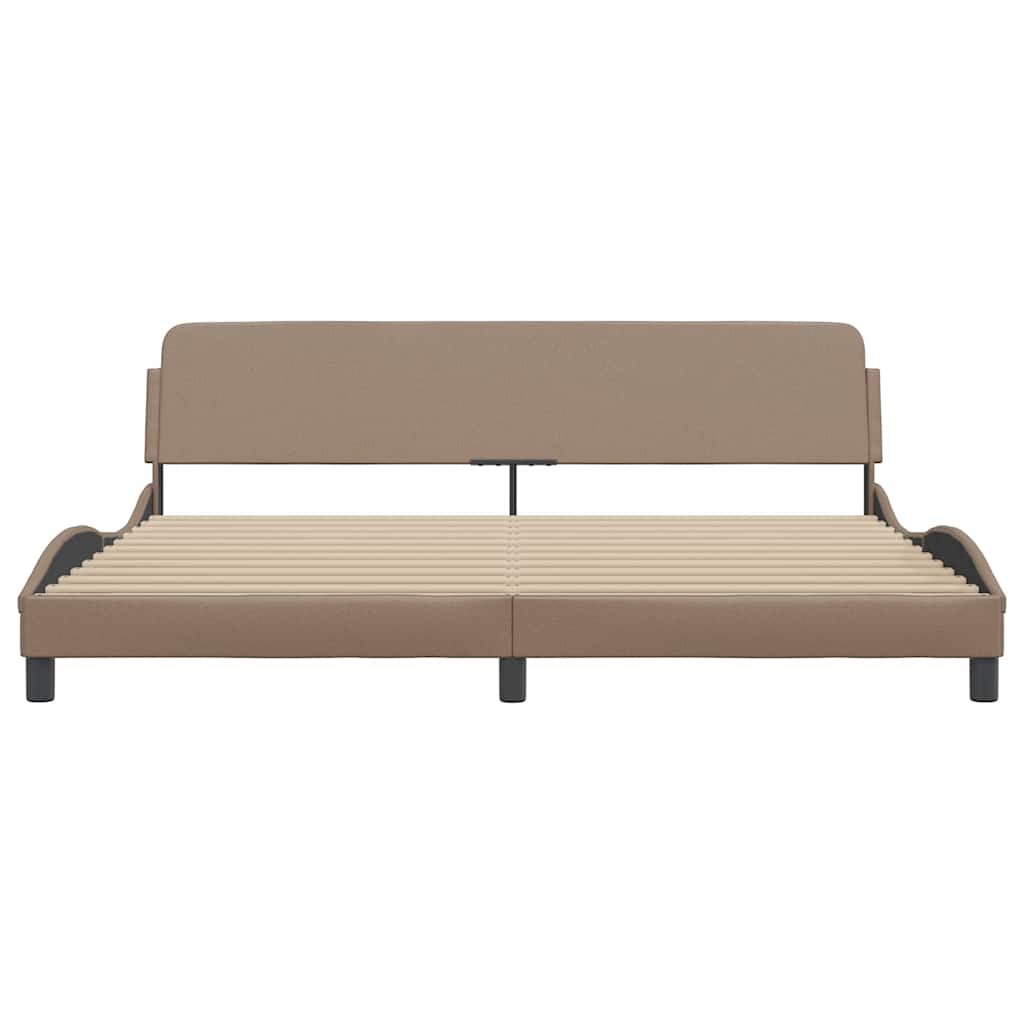 sengeramme Dover 200x200 cm kunstlæder cappuccinofarvet