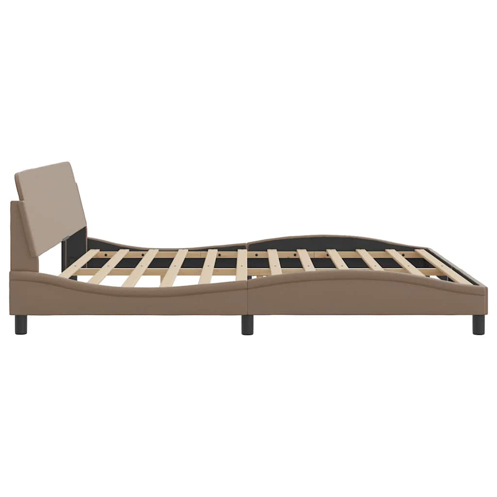 sengeramme Dover 200x200 cm kunstlæder cappuccinofarvet