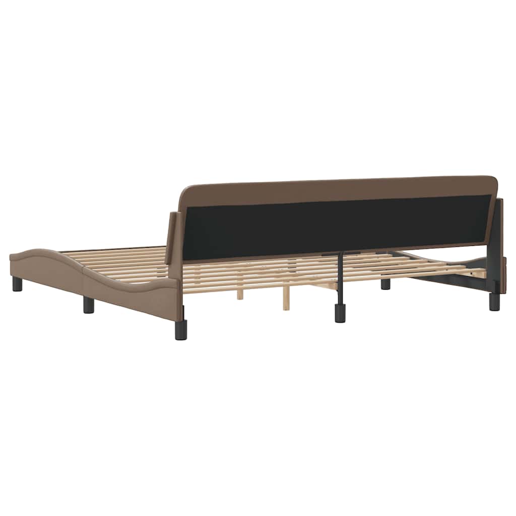 sengeramme Dover 200x200 cm kunstlæder cappuccinofarvet