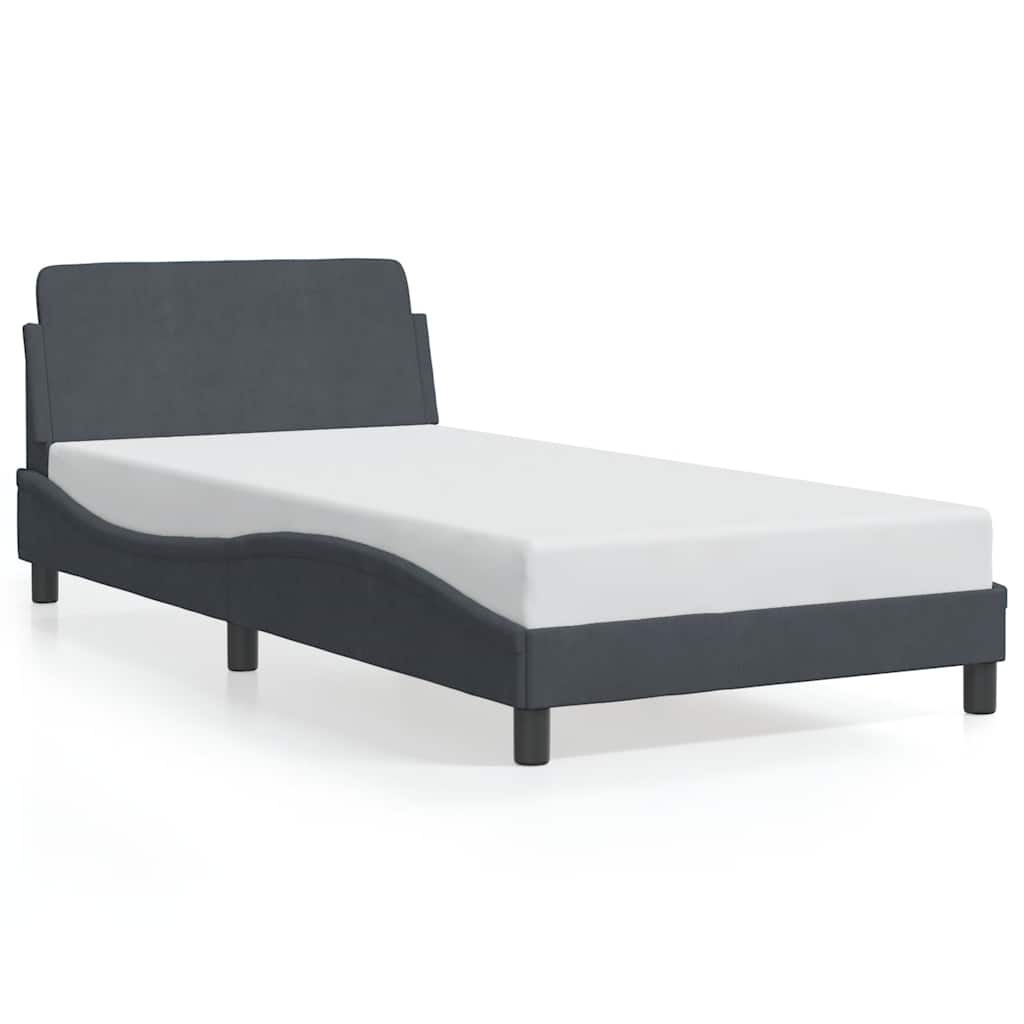 sengeramme Dover 100x190 cm velour mørkegrå