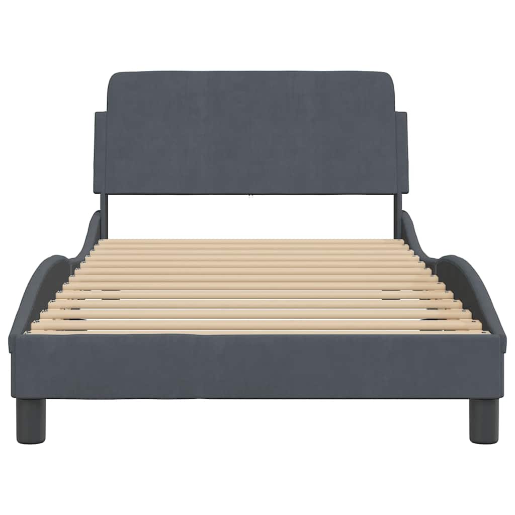 sengeramme Dover 100x190 cm velour mørkegrå