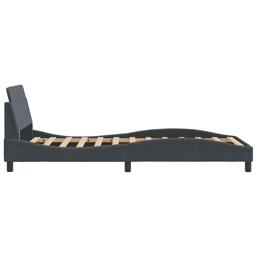 sengeramme Dover 100x190 cm velour mørkegrå