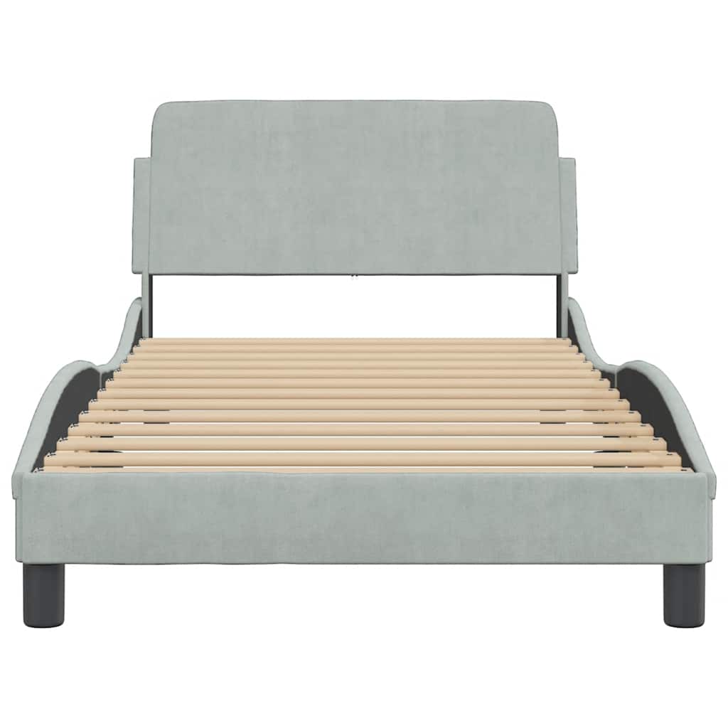 sengeramme Dover 100x203 cm velour lysegrå