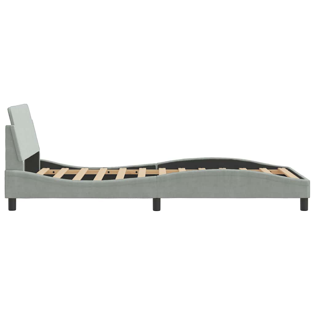 sengeramme Dover 100x203 cm velour lysegrå