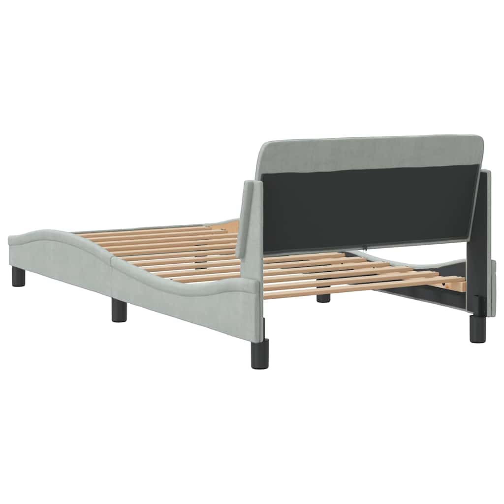 sengeramme Dover 100x203 cm velour lysegrå