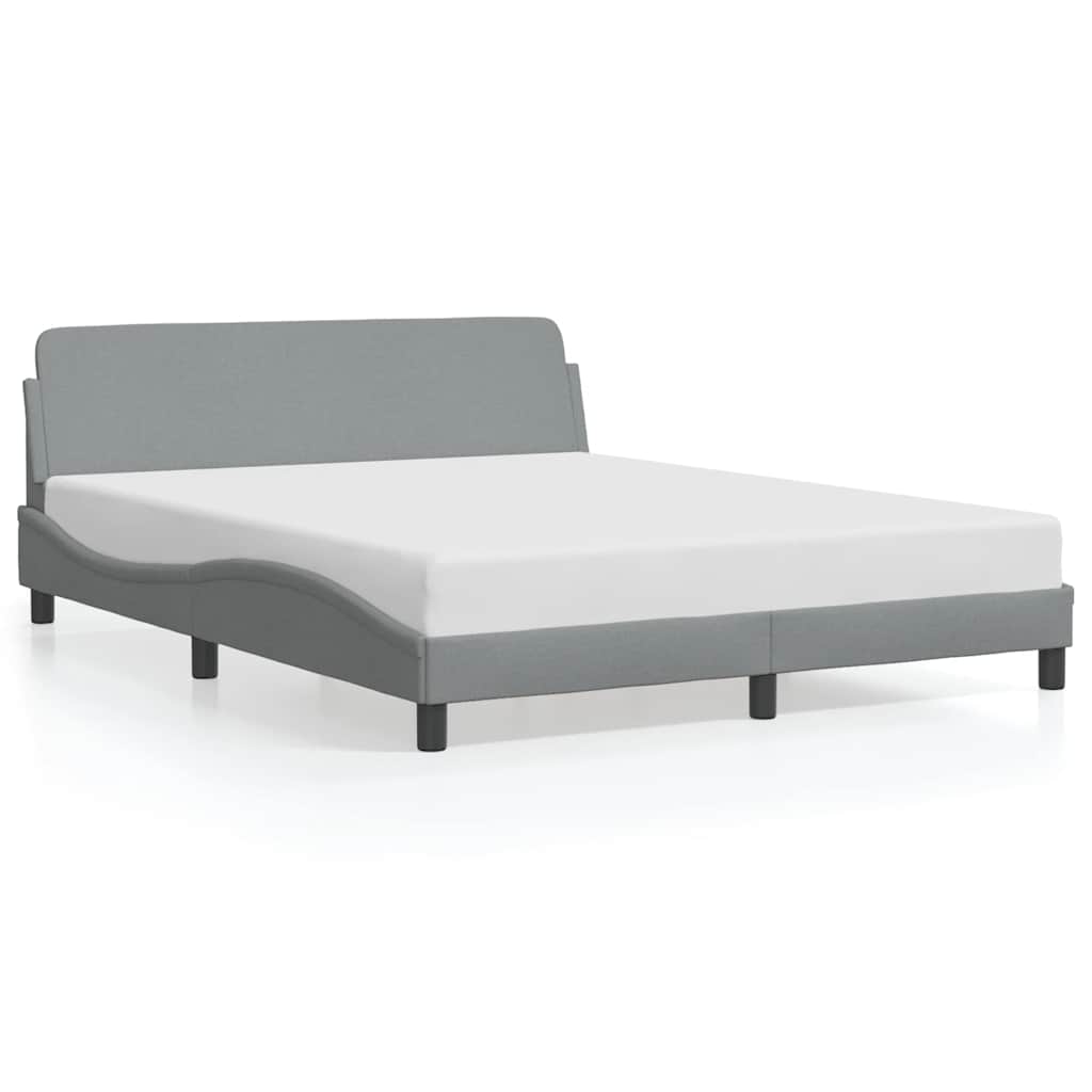 sengeramme Dover 152x203 cm stof lysegrå