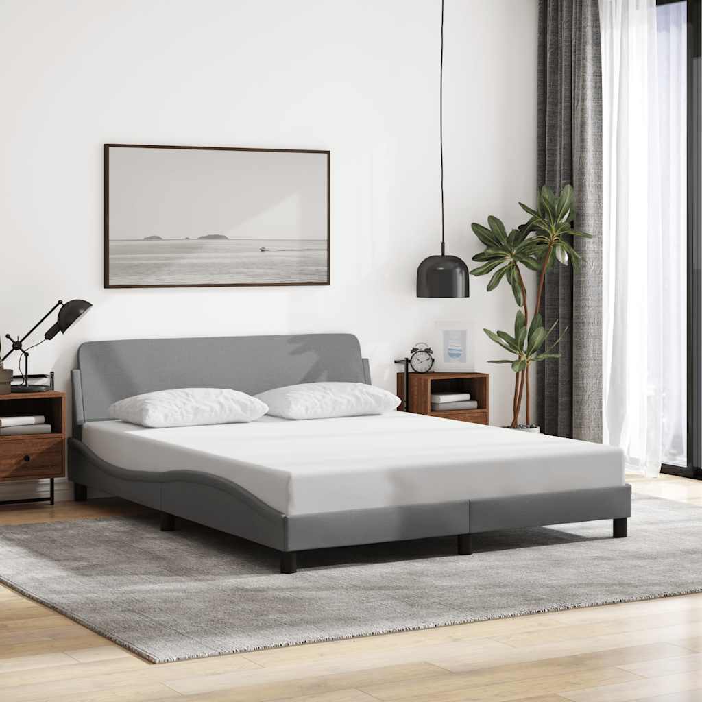 sengeramme Dover 152x203 cm stof lysegrå