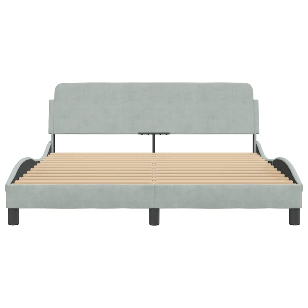 sengeramme Dover 152x203 cm velour lysegrå