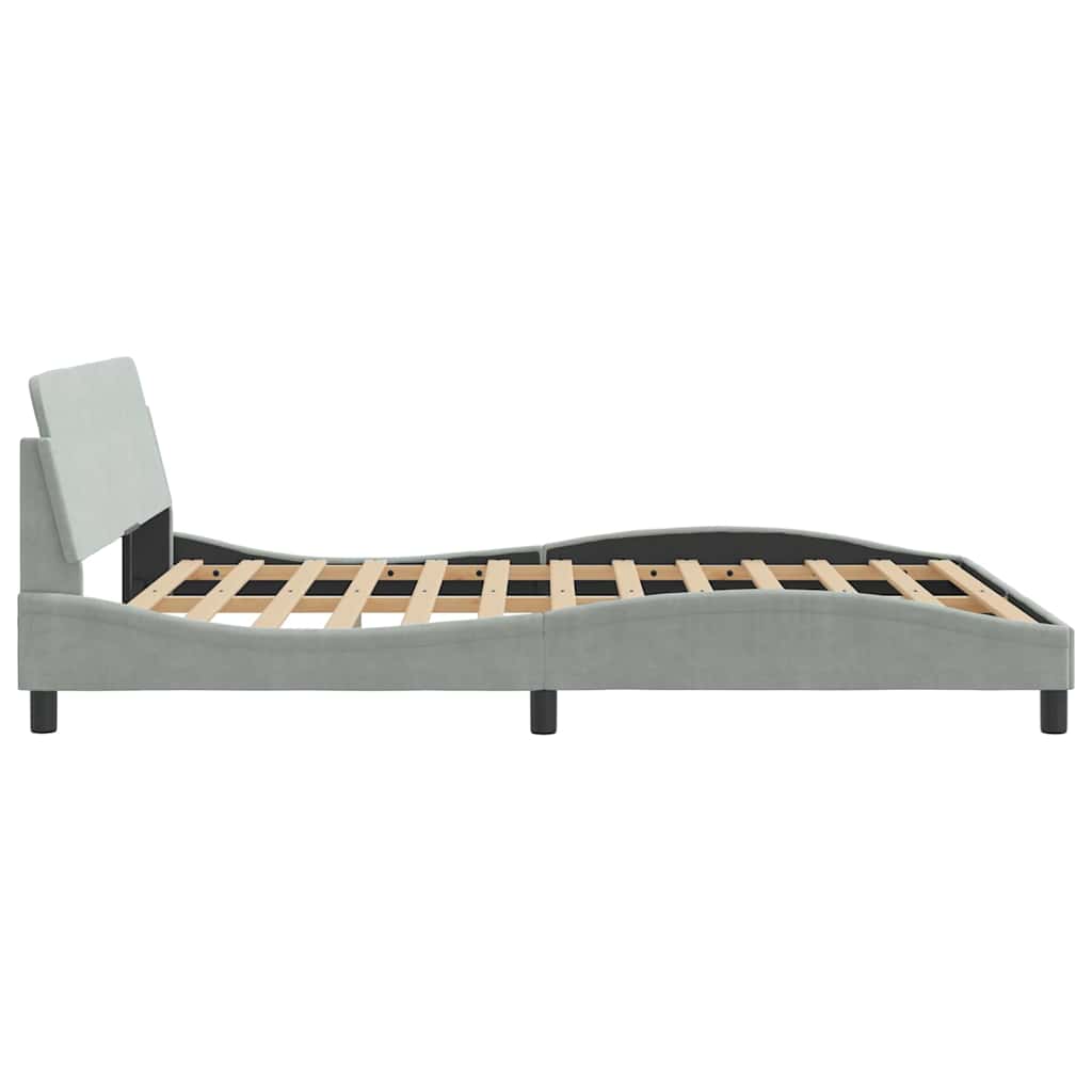 sengeramme Dover 152x203 cm velour lysegrå
