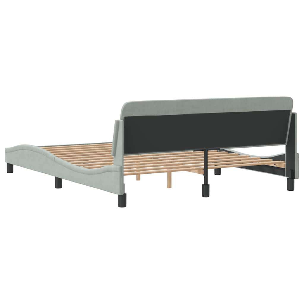sengeramme Dover 152x203 cm velour lysegrå